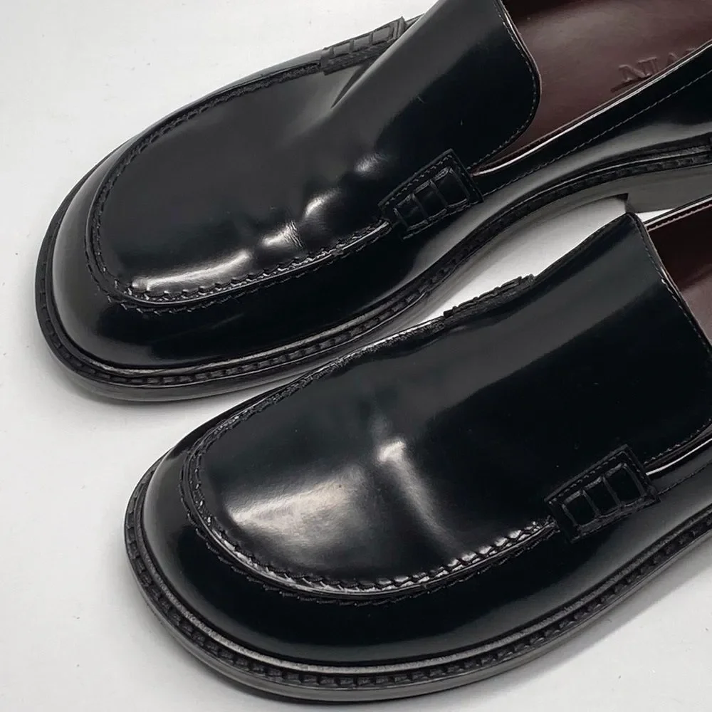 Lanvin Spinto polished leather loafers size 42/us size 9